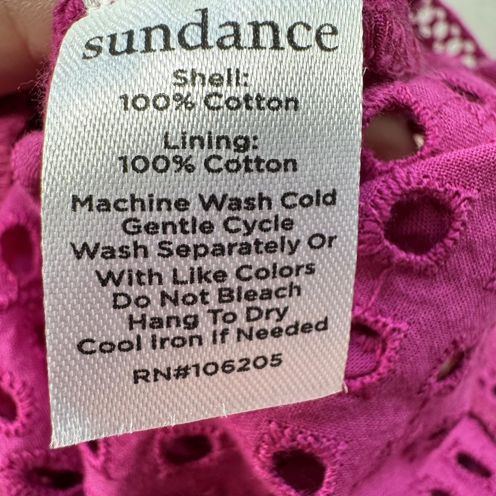 New $108 Sundance Lyra Eyelet Boho Sleeveless Blouse Top Women's XL Fuscia Pink - Picture 8 of 13